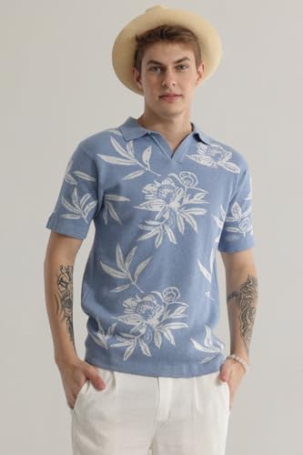 Image of SNITCH FloriqueTee Blue Floral T-Shirt