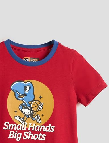 Image of Amazon Brand - Symbol Boys 100% Cotton Graphic Printed Half Sleeves T-Shirt | Age 2-6 Years