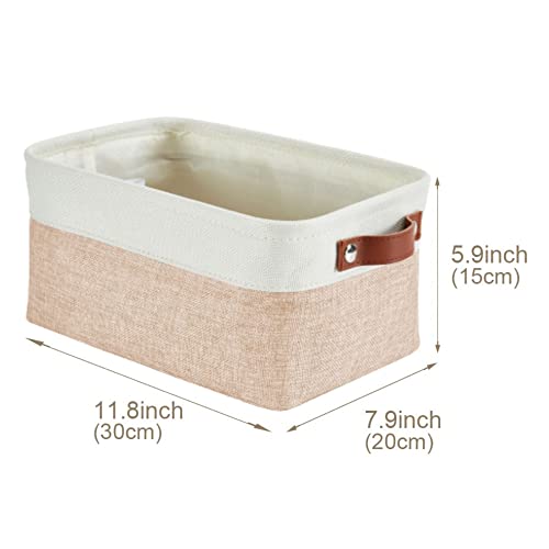 Image of DECOMOMO Small Storage Basket, Closet Storage Bins, Baskets for Organizing Shelves (Beige & White, Small - 6 Pack)