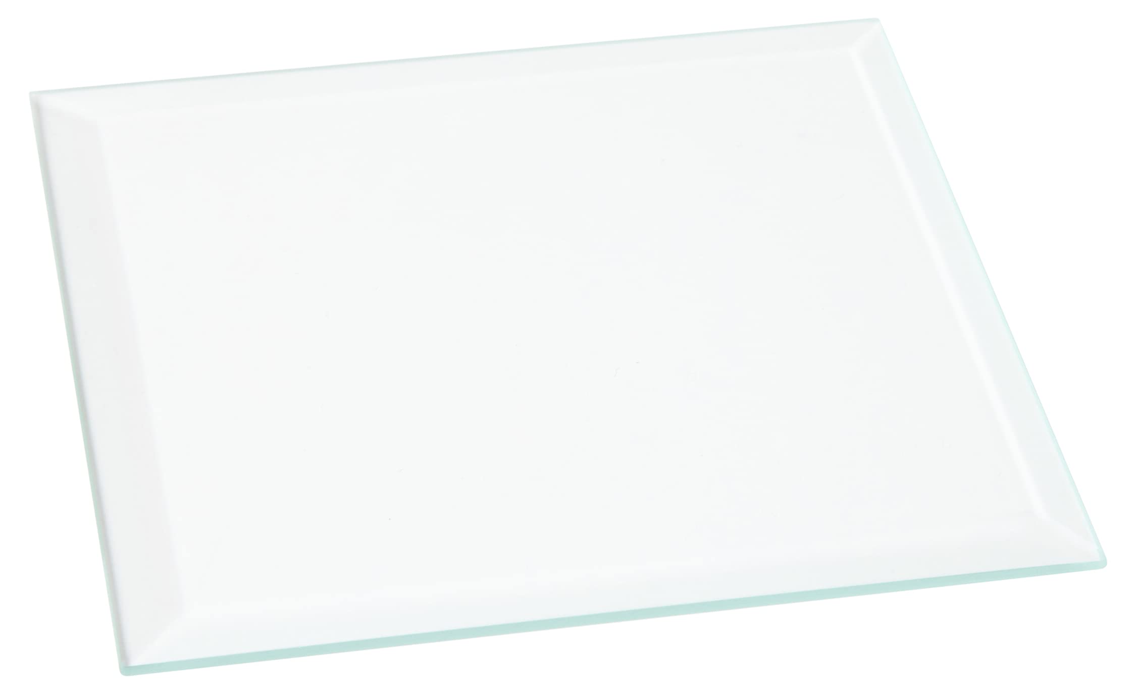 Plymor4" Square, 3mm Thick Beveled Clear Glass, Pack of 3