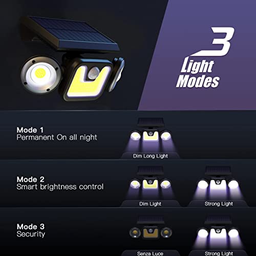 Vistreck Solar Flood Lights Outdoor - 83 Led Waterproof Solar Motion Sensor Lights With 3 Modes And 3 Heads 270° Wide-Angle Lighting, For Garden, Front Door, Backyard, Yard, And Dark Areas (2-Pack) #TOP1