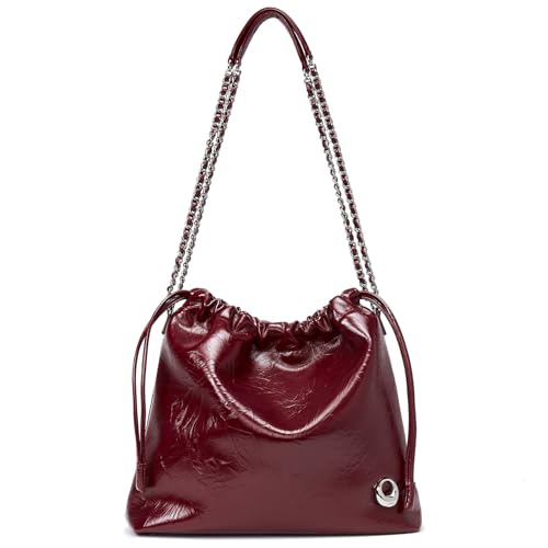 Image of LA FESTIN Leather Bag for Women-Stylish Crossbody Purse with Chain Strap Luxury Soft Shoulder Bag Fashion Tote for Work