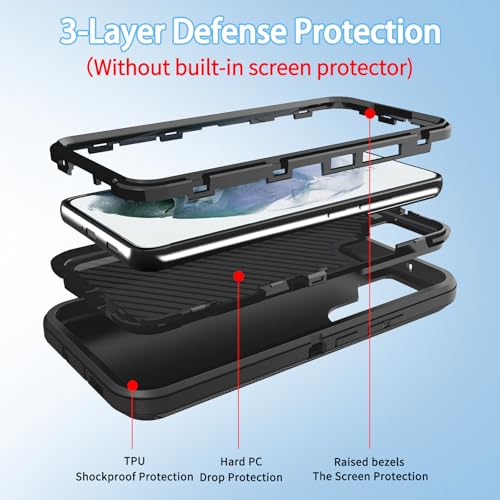Bimanpap Case for Samsung Galaxy A13 5G (Not for A13 4G Lite), 3 in 1 Shockproof Rugged Drop Protective, Military Grade Heavy Duty Bumper Cell Phone Cover (Black) by Bimanpap - Used condition - Image 3