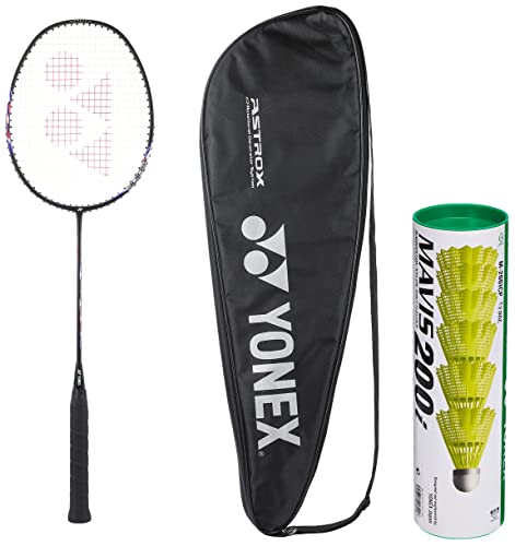 Image of YONEX Nylon Badminton Racquet Astrox Lite 21I (G4, 77 Grams, 30 Lbs Tension)& Mavis 200I, Multicolor