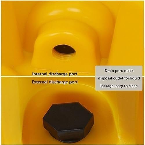 Stackable Plastic Spill Collection Trays with Drain - Modular Oil Drums and Pallets, Durable Polyethylene Spill Platforms (67x67x15CM) for Efficient Liquid Management