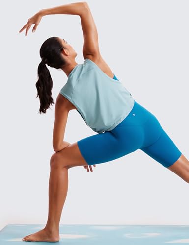 Image of CRZ YOGA Pima Cotton Dropped Armhole Tank | Workout, Naturally Soft, Loose Fit, Crop, Crewneck, Knotted Sides, Sleeveless Tops for Women