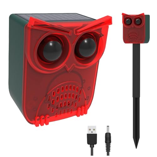 HULPPRE Solar Outdoor Motion Sensor Alarm-13 Sounds Including Dog Barking&Gunshot 130db Loud Noise Maker 4 Modes Motion Activated Strobe Light Say Goodbye to the intruders