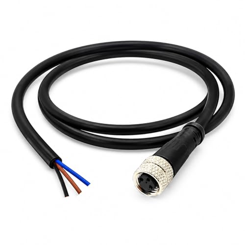 Conector M8 hembra con cable ignífugo de 2m para entornos con humedad