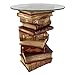 Design Toscano NG32069 Power of Books Vintage Decor Stacked Books End Table with Glass Top, 21 Inch Tall, Handcast Polyresin, Full Color
