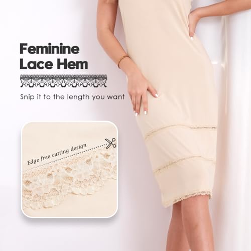 MANCYFIT Women's Tube Top Dress Slip Sleeveless Underdress Invisible Straps3