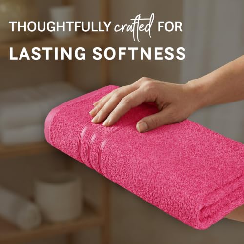 Image of MYTRIDENT Comfort Living Bath Towels | Quick Drying | Travel Friendly | for Men /Women|1 Piece Large Size |100% Cotton 400 GSM |70 cms x 140 cms - Multicolor