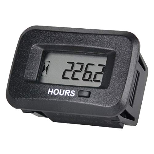 Jayron Digital LCD AC/DC 5V to 277V Hour Meter,Resettable Partial Running Hours,Initial Hours Settable,Waterproof,Use for Generator Compressor Garden Lawn Mower Tractor Golf Cart Club Car(HM038AD-C1)