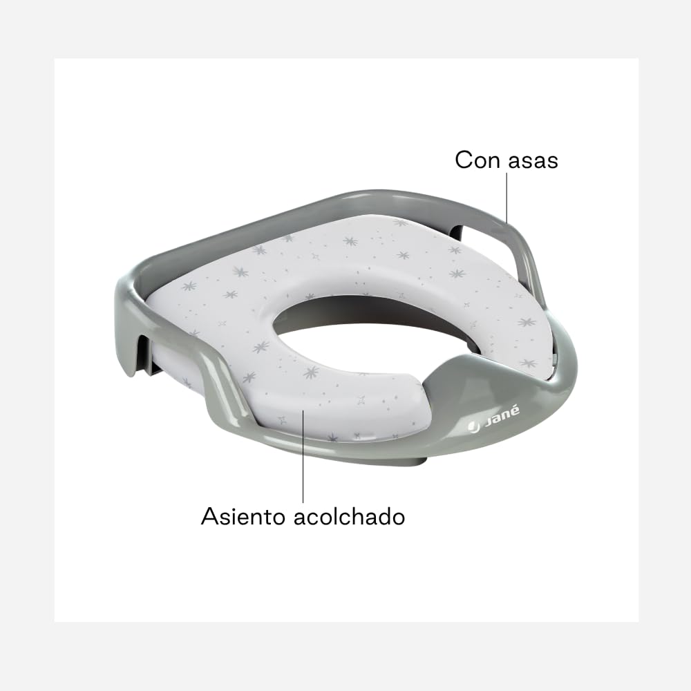 Jané Adaptador WC Bebé Acolchado, Reductor Inodoro Infantil Universal, Asiento Blando, Fácil Limpieza, +12 Meses