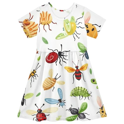 Boccsty Insects Bugs Beetle Dragonfly Baby Girls Dress Kids Toddler Sundress Party Summer Dresses 2T