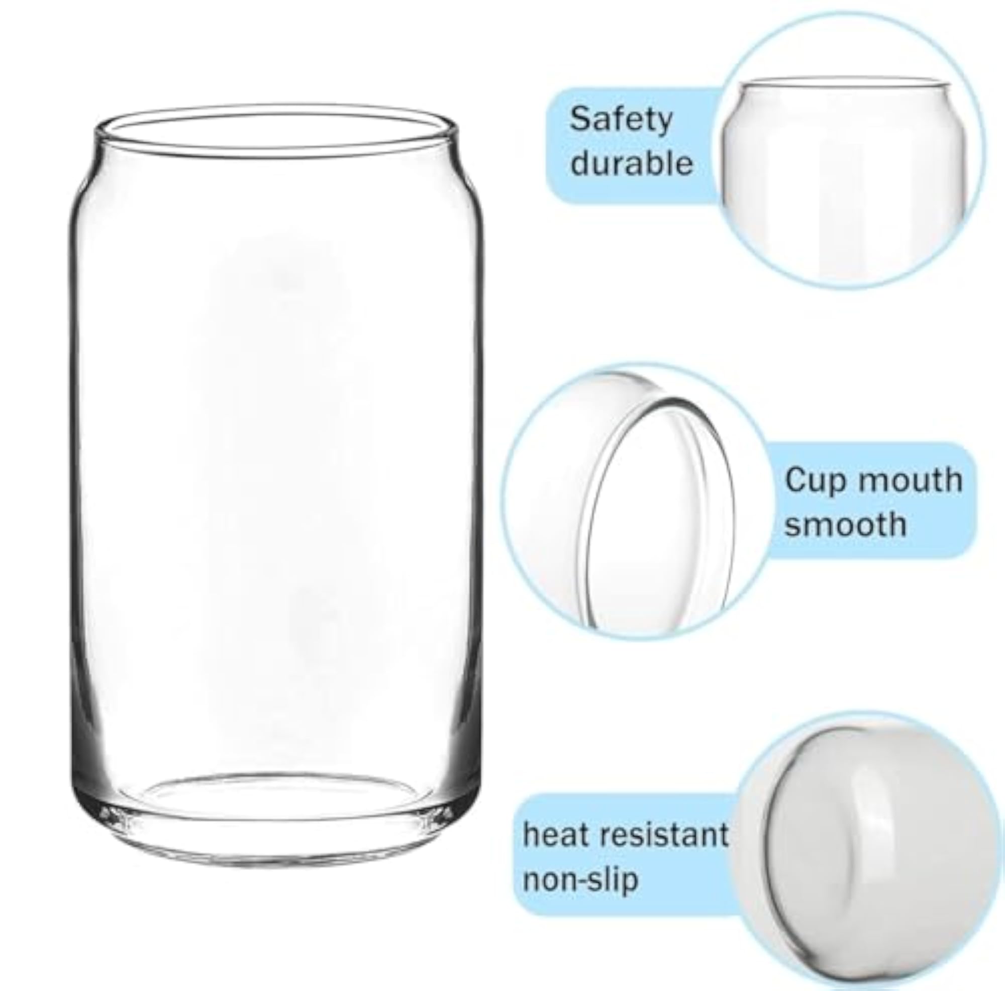 Can Shaped Drinking Glasses with Straws