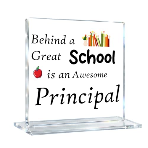 Principal Gifts for Women Men, Assistant Principal Appreciation Gifts Back to School, Unique Office Acrylic Decorative Signs Plaque for Desk
