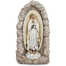 DevotedWalls Our Lady of Guadalupe Statue - 18.8" Virgin Mary Statue Catholic Indoor & Outdoor Decor,Guadalupe Grotto for Garden,Home Yard Patio Lawn Hallway DecorCream Color