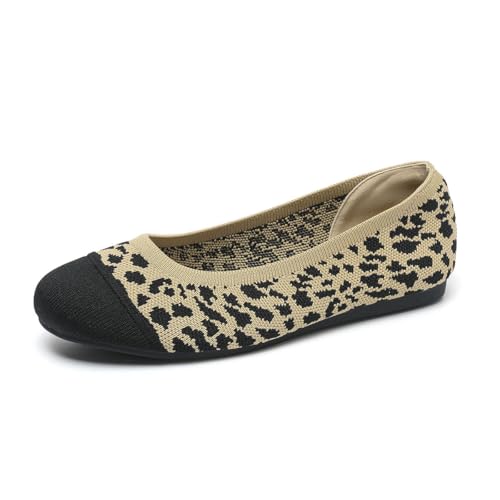 Women's Ballet Flat Shoes Casual Strap Knit Flats Round Toe Wedding Flats,Y6