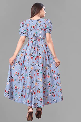 Image of FLARED ALINE MAXI DRESS WITH FLORAL PRINT FOR WOMEN