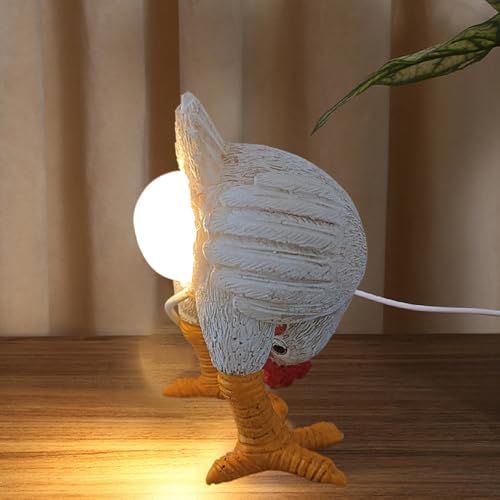 Cute Night Light, Novelty Lamp, Resin Decorative Chicken Lamp with Egg Detail, Funny Home Decor for Bedroom, Easter, Christmas, Birthdays, Thanksgiving, Tabletop Accent, 1 Piece