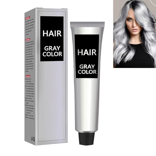 Crema De Cabello Gris Plateado,Crema Para Teñir El Cabello Gris,Con Guante,Para Tipos Cabellos,115G