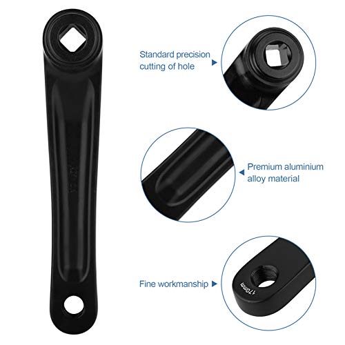 Ramię korby rowerowej, ramię korby rowerowej 170 mm, lewe ramię korby z pojedynczym łańcuchem ze stopu aluminium do roweru szosowego, roweru górskiego, roweru składanego, roweru z ostrym kołem (biały)