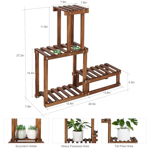 Coogou Wood Plant Stand Indoor Outdoor 4 Tiers Plant Rack Corner Planter Shelf Flower Pot Holder For Living Room Garden Patio Yard Porch thumb #1