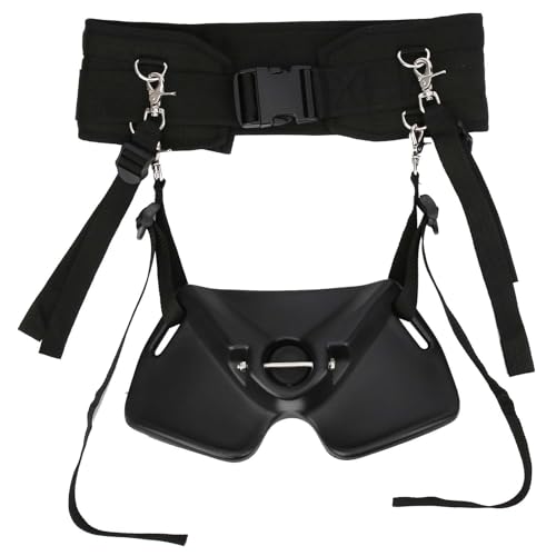 HERCHR Fishing Belt Rod Holder, Adjustable Fishing Fighting Waist Belt with EVA Foam Padded Straps & Safety Buckle, Boat Fish Harness Belts Rod Holder(Black)