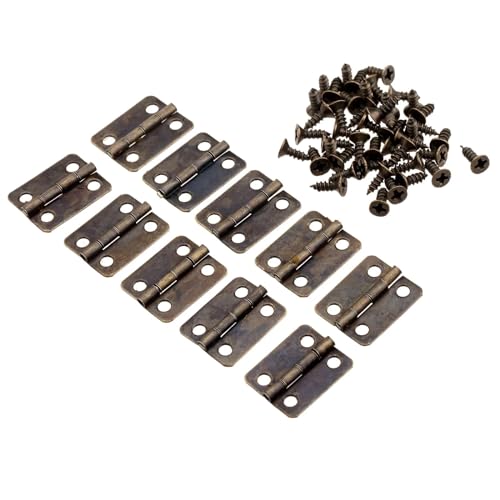 Charnières pour boîte pliables 16mm connecteurs dorés rétro avec clous pour meuble bois - 7