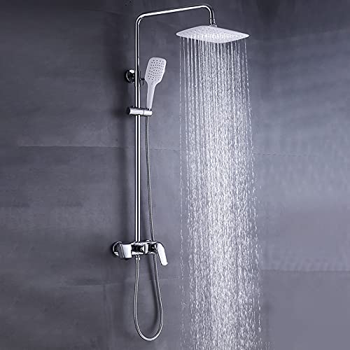 Système de douche haute finition avec ciel de pluie et mitigeur trois fonctions robuste - 5