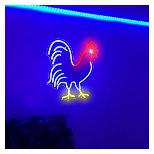 Décoration murale néon LED coq : ajustez la lumière de votre salle de jeux