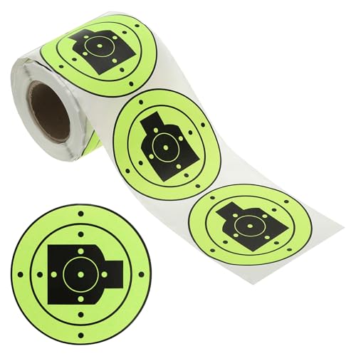 PATIKIL 3' Pegatinas de Objetivos de Salpicaduras Circulares, 1 Rollo de Objetivos de Papel Reactivos Adhesivos para Práctica en Campo de Tiro, Estilo Amarillo/Negro 1