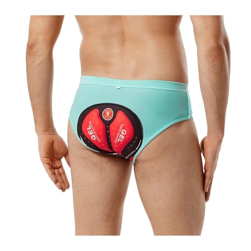 Calzas de ciclismo para hombre con acolchado 3D azul miniatura 2
