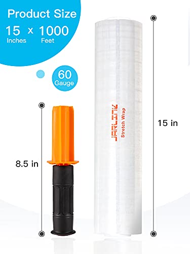 image for JARLINK Stretch Film, 15 Inch x 1000 Feet Shrink Wrap for Pallet Wrap,