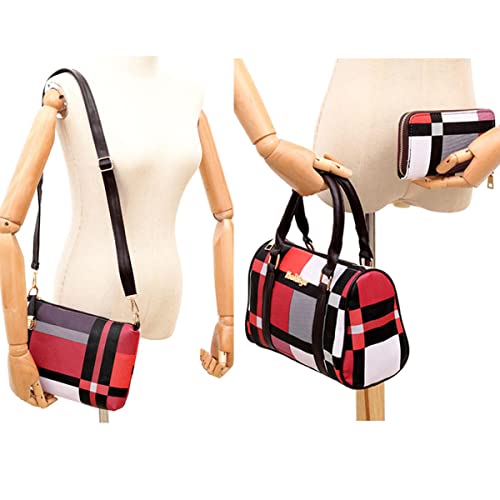 Bolso de mano para mujer YOUNXSL, conjunto de 6 piezas: bolso de hombro, bandolera, cartera, clutch y bolso para llaves, estilo satchel y tote con asa superior miniatura 3