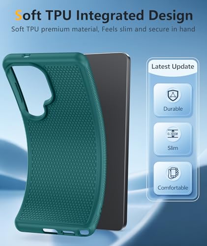 Image of FNTCASE for Samsung Galaxy S26 Ultra Case: Military Grade Drop Protection, 14ft Drop Tested, Screen Protector Included, Anti-Slip Anti-Fingerprint TPU Shockproof Phone Case Cover (Green)
