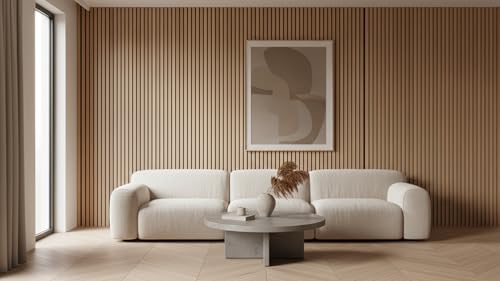 Image of Premium Wooden Wallpaper Roll Textured Wood Design Wall Sticker for Living Room Bedroom Kitchen Furniture Renovation Peel and Stick Wall Decor Sheet (45.5x305cm)