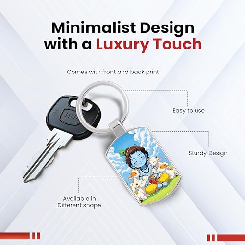 Image of Stylish Metal Keychains with Permanent Glossy Print - Inspirational Quotes & Spiritual Designs - Perfect Key chains for loved ones, Personal Use, Gifts & Return Gifts