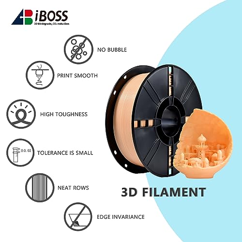 Image of iBOSS PLA Plus (PLA+) 3D Printer Filament 1.75mm + /- 0.02mm,1kg Spool (2.2lbs) Toughness Enhanced 3D Printing Filament,High Toughness 1.75mm Filament,Fit Most 3D FDM Printer, Beige (Skin Tone)