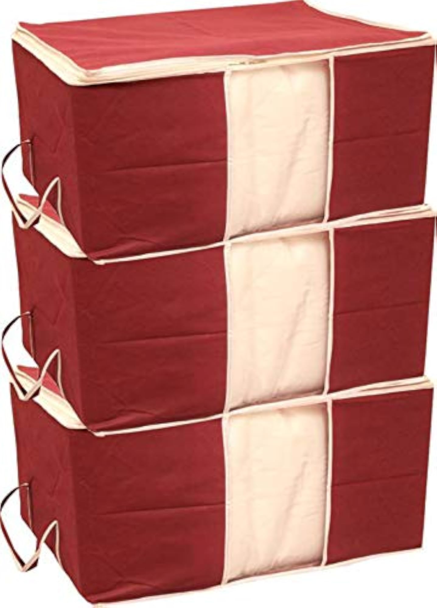Non Woven Maroon Blanket Storage Bag, Pack of 3
