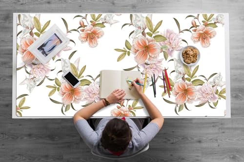 Tapis de souris imperméable et antidérapant 120x60 cm motif floral en PVC