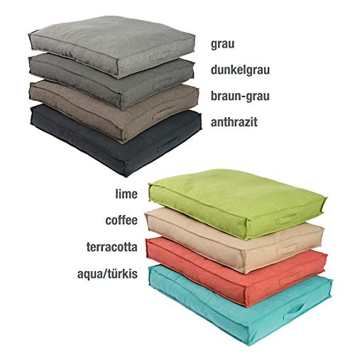 JAMAXX Premium Hundekissen Orthopädisch Memory Foam, Leinen Bezug Waschbar, Nässeschutz Wasserabweisend - Kuschelig Weich, Visco Elastische Kissenfüllung, Hundebett PDB1005,65x50 (S) Terracotta