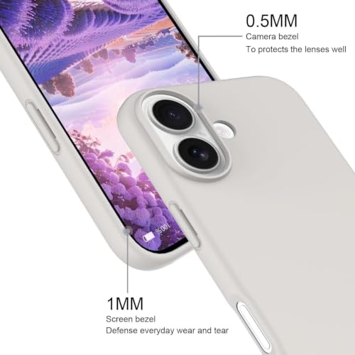Image of DIZORO Compatible with iPhone 17 Case 6.3, Slim Liquid Silicone 3 Layers Full Covered Soft Gel Rubber Phone Cases Protective Back Cover 6.3 Inch - Neo Stone