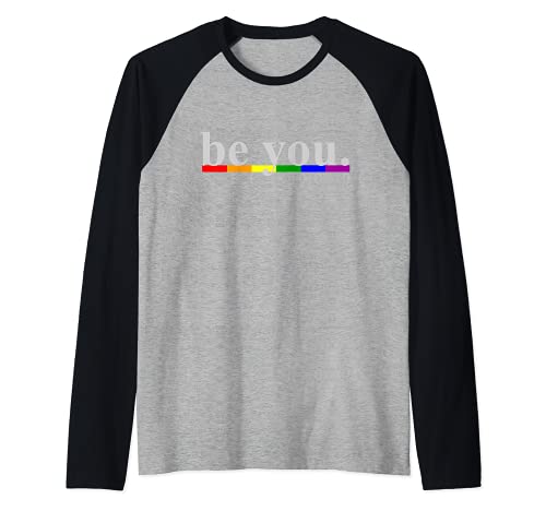 Pride Gay Pride Be You Raglan Baseball Tee, Black