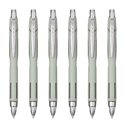 Image of Uni-Ball Jetstream RT Ballpoint Pen, Fine Point (0.7mm), Sage Barrel, Black Ink, 6 Pens