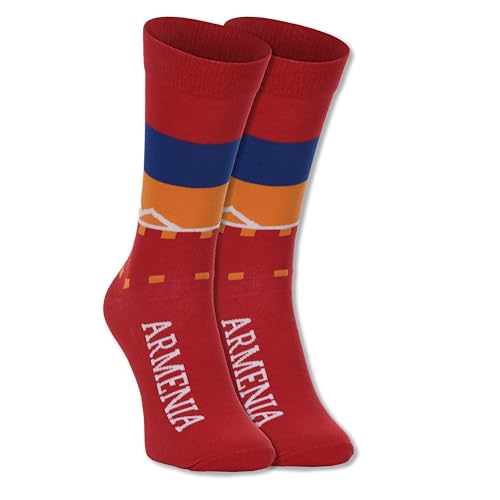 Chaussettes sur le thème du pays, fabriquées dans l'UE (États-Unis, Alpha, L, régulier, Arménie)