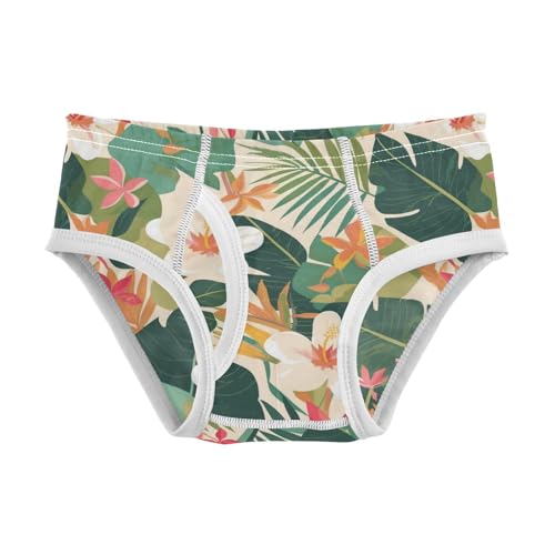 Wusikd Tropical Leaves Boys' Underwear Cotton Flowers Boys Briefs Soft Toddler Underwear 2T