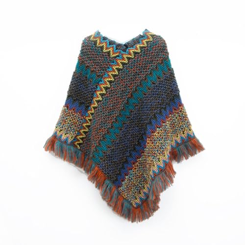 Image of Women's V Neck Poncho Soft Cape Fashion Off The Shoulder Knit Sweater Spring Loose Convertible Knitwear