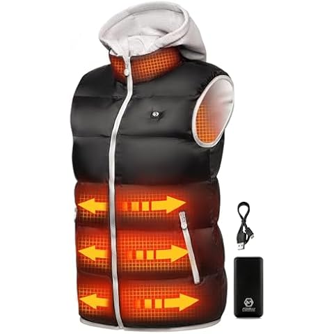 Foxelli Women’s Lightweight Heated Vest with Battery Pack Black Cover