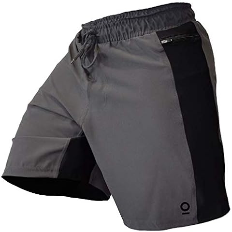 OPTIMAL HUMAN Men's WOD Shorts Featuring Vertical Drop Pockets | Drawstring Closure (Grey, X-Small) Cover